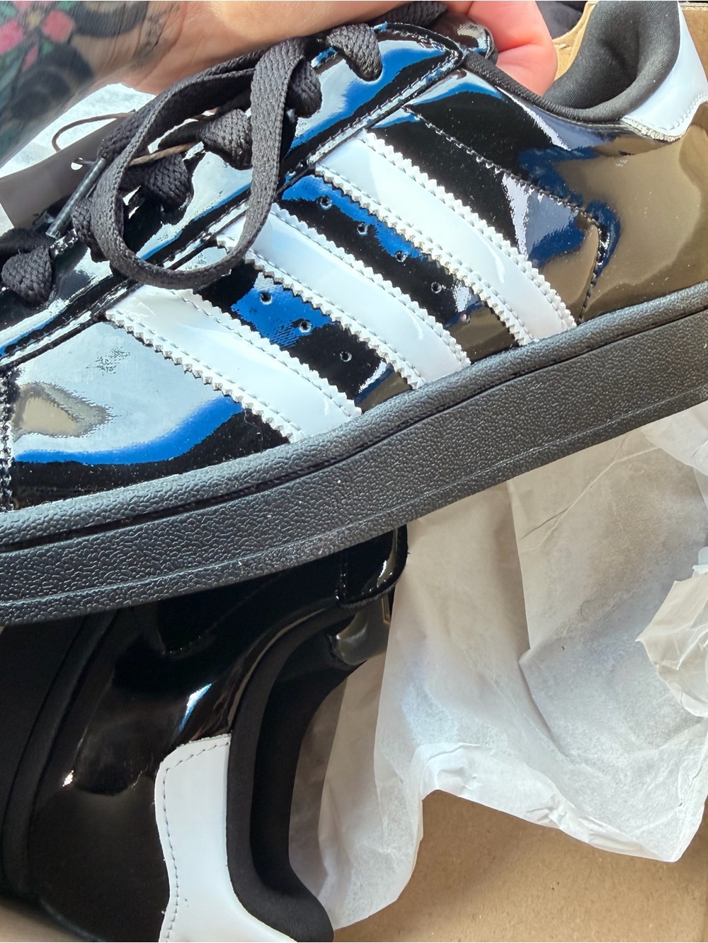 adidas Black/white Patent leather SuperStar II